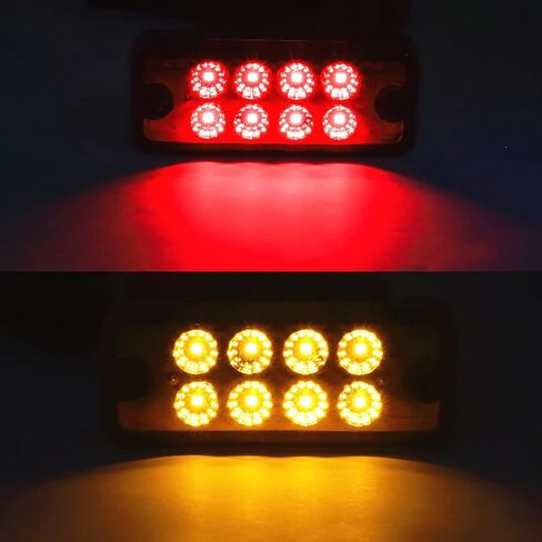 Ourbest LED Truck Marker Lights, 8-LED Rectangle Clearence Side Marker Light Red 12V-24V Waterproof for Car Trailer Van RV Bus Lorry(Red) in Kuwait
