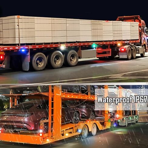 Ourbest LED Truck Marker Lights, 8-LED Rectangle Clearence Side Marker Light Red 12V-24V Waterproof for Car Trailer Van RV Bus Lorry(Red) in Kuwait