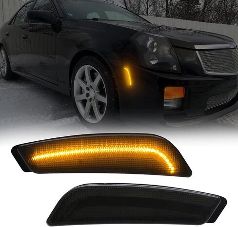 LED Front Bumper Side Marker Light Compatible with 2003-2007 CTS CTS-V Smoked Lens Side Marker Lights in Saudi Arabia