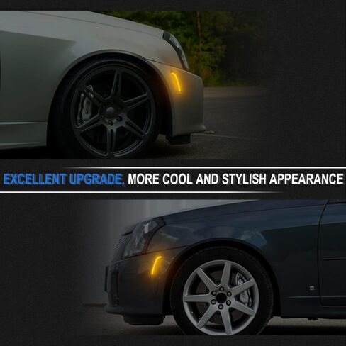 LED Front Bumper Side Marker Light Compatible with 2003-2007 CTS CTS-V Smoked Lens Side Marker Lights in Saudi Arabia