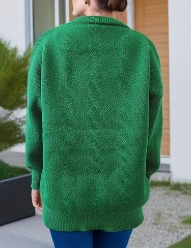 Wyeysyt سترة عيد الميلاد القبيحة للنساء مضحك عيد الميلاد Crewneck متماسكة البلوز القمم شجرة تخزين الأيائل متماسكة البلوز العلوي in Kuwait