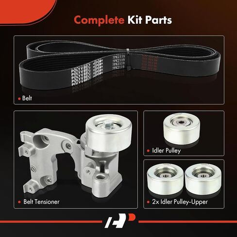 مجموعة محرك سير السربنتين A-Premium Engine متوافقة مع Toyota Tacoma 2005-2015، Tundra 2005-2010، 4Runner 2004-2009، FJ Cruiser 2007-2009 - DOHC V6 4.0L in Saudi Arabia