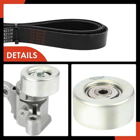 مجموعة محرك سير السربنتين A-Premium Engine متوافقة مع Toyota Tacoma 2005-2015، Tundra 2005-2010، 4Runner 2004-2009، FJ Cruiser 2007-2009 - DOHC V6 4.0L in Saudi Arabia