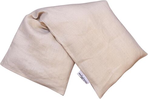 Microwave Heating Pad - 100% Linen Cover, Unscented, Size 18x7, Comforting Heat Pad for Cramps, Back,Neck,Shoulders, Leg Pain, Hot Microwavable Heat Pack, Color: Sand, Made in USA in Kuwait