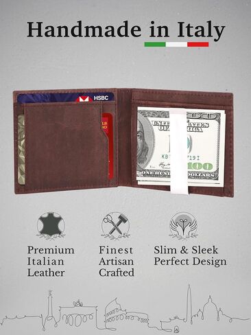 CALGARI® Italian Luxury Leather Wallets For Men | Money Clip in Saudi Arabia