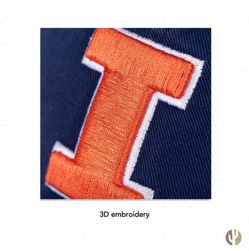 قبعة بيسبول جامعة صبار الصحراء إلينوي القتال Illini U of I قبعات مطرزة ذات حواف قبعة قابلة للتعديل بحزام قماش للبالغين (نمط E1) أبيض in Saudi Arabia