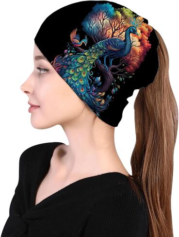 Dragonfly Mandala Women's Slouchy Beanie Hat Cute Turban Hats Cancer Headwear Caps Baggy Skull Sleep Scarf in Saudi Arabia
