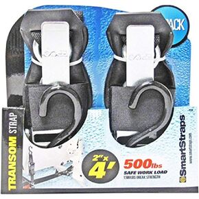 SMARTSTRAPS 501 Black 16' 1,000 lbs Capacity Gunwale Strap Marine Tie Down, Small