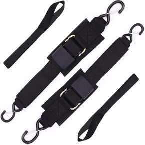 Boat Trailer Straps Transom Tie Down Straps with Latching Hooks and Soft Loop Accessories, Adjustable Safety Straps with Convenient Quick Release Buckle to Secure Transport Boat, Pontoon, Jet Ski, PWC