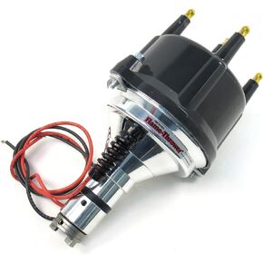 Pertronix D186810 Flame-Thrower Plug and Play with Ignitor Non Vacuum Black Cap Billet Electronic Distributor with Ignitor II Technology for VW Type 1 Engine
