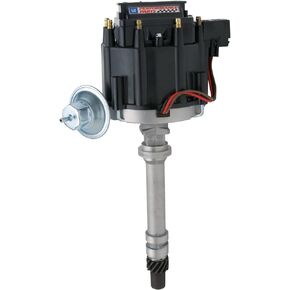 Proform 141-682 Adjustable Vacuum Advance HEI Distributor with Steel Gear and Black Cap for Chevy V8