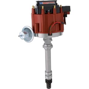 Proform 141-683 Adjustable Vacuum Advance HEI Distributor with Steel Gear and Red Cap for Chevy V8