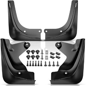A-Premium Set of 4PCS Mud Flaps Splash Guards Mudguards Mudflaps with Hardware Accessories Compatible with Tesla Model S 2012-2016, Sedan, Matte Black Color, Front LH RH and Rear LH RH