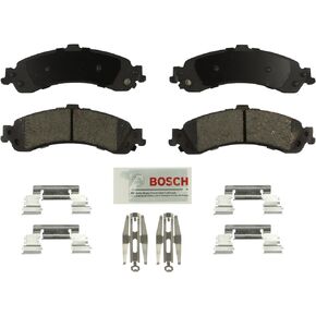 BOSCH BE834H Blue Ceramic Disc Brake Pad Set With Hardware - Compatible With Select Cadillac Escalade; Chevrolet Avalanche, Silverado, Suburban, Tahoe; GMC Sierra, Yukon, Yukon XL; REAR