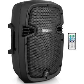 Pyle Powered Active PA System Loudspeaker Bluetooth w/ Microphone 8-Inch Bass Subwoofer Stage Speaker Monitor Built-in USB for MP3 Amplifier DJ Party Portable Sound Equipment Stereo Amp Sub PPHP837UB
