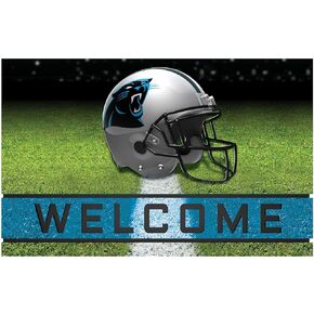 FANMATS 19937 Carolina Panthers Crumb Rubber Outdoor Door Mat - 18in. x 30in.