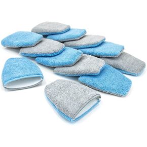 Autofiber [Saver Mitt] Coating Applicator Fingertip Mitt with Barrier Layer (5 in. x 4 in.) Blue/Gray - 12 Pack