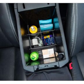 JDMCAR Center Console Organizer Set Compatible with 2010-2024 Toyota 4Runner Accessories Insert ABS Black Compartment Divider Armrest Tray (2-Pack)