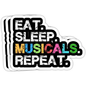 GrayFoxxy Musicals - Funny Theatre Life Drama Theater Gift Decorations - 4x3 Vinyl Stickers, Laptop Decal, Water Bottle Sticker (Set of 3)