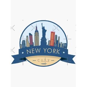 New York City - Sticker Graphic -Stickers for Hydroflask Water Bottles Laptop Computer Skateboard, Waterproof Decal Stickers