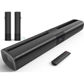 RIOWOIS Sound Bar for Smart TV, 2 in 1 Detachable Home Audio Soundbar Speaker,20" Sound Bar with Optical/AUX/HDMI-ARC/Bluetooth Connection, Wall Mountable