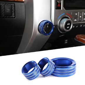4WD Wheel Drive Switch Part & Full Time 4WD & PWL-VOL Knob Ring for Toyota Tundra 2014-2020 2021 (Red)
