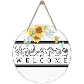 Wood Wall Hanging Sign Plaque Gift for Easter Christian, He is Risen Wooden Round Sign with Twine Floral Cross Decor, Door Home Living Room Shelf Porch Spring Party Holiday Decoration Supplies - 09