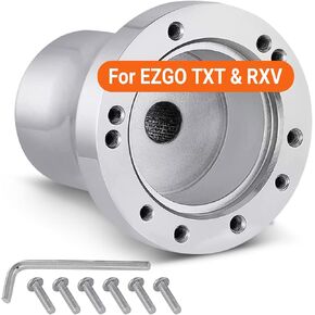 Golf Cart Steering Wheel Adapter 5/6 Holes Adapter Chrome Hub for Golf Carts for EZGO RXV TXT (Black Adpter for EZGO TXT&RXV)