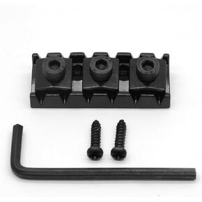 42mm Guitar Metal Locking Nut String Lock for Floyd Rose Style Electric Guitar Tremolo Double Lock System (Black)