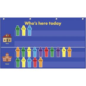 VNOM Classroom Attendance Chart Helping Hands Pocket Chart for Preschool Sunday School Kindergarten Daycare,36 People Cards Included