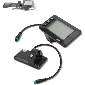 Electric Bicycle LCD Display, Bicycle Speedometer with Plastic 5 Pin Waterproof Interface, 36V 48V LCD GD01 Display Replacements for 22.2mm/0.87in Handlebar