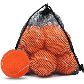 Tennis Balls, High Flexibility Dog Balls, 9pcs Practice Tennis Balls for Sports Training, Comes with Mesh Bag, Great for Beginners