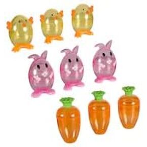 AJS Plastic Character-Shaped Easter Eggs, 3-ct. Pack(Bunny, Carrots and Chick Fillable Treat Containers)