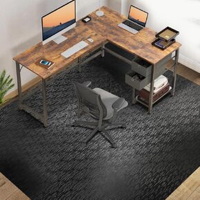 Clear Chair Mat for Carpet, TYDLE 60"x46" Large Chair Mat for Carpeted Floors, 0.09" Thickness Heavy Duty Office Chair Mat with Grips, Non -Slip Rolling Computer Under Desk Chair Mat for Home (Clear)