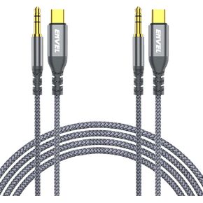 ENVEL USB C to Aux 3.5mm Audio Jack Cable 4ft, 2 Pack Type C Adapter to 3.5mm Headphone Car Stereo Compatible with iPhone 15 Pro Max 15 Plus iPad Pro Galaxy S23 S22 S21 Ultra Pixel 7 7 Pro