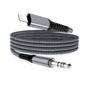 سلك Basesailor Lightning إلى 3.5 مم Aux 6FT، محول مقبس سماعة الرأس 1/8 بوصة معتمد من Apple MFI، كابل صوت مساعد لهاتف iPhone 11 12 13 14 Mini Pro Max، 7 8 Plus SE 3 2022، XR XS، X، ستيريو السيارة، مكبر صوت