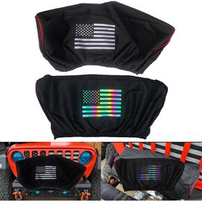 غطاء ونش مكون من قطعتين، غطاء ونش مقاوم للماء - ملحقات للروافع بوزن 8000 رطل - 17500 رطل - متوافقة مع سيارات الجيب وATV والقوارب والمقطورة والمراكب الشراعية والمزيد - الشتاء والصيف وحماية على مدار العام in Kuwait