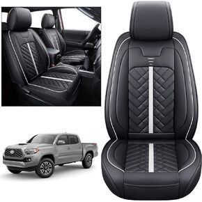 Tomatoman Toyota Tacoma Seat Covers Front Custom for 2005-2022 2023 2024 2025 Trucks Access Crew Extended Double Cab TRD Sports SR V6 Heavy Duty Car Cushions(2 PCS Front/Black)