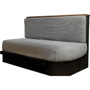 Hudson Comfort RV Dinette Cushion Covers - Microfiber Stretchable Fabric Designed to Fit Wide Variety of Seats - Camper Cushion Slipcovers - Includes 1 Backrest Cover & 1 Bench Cover (Gray)