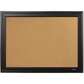 Quartet Cork Bulletin Board, Framed Corkboard, 11" x 17", Black Frame, Message Board (79279)