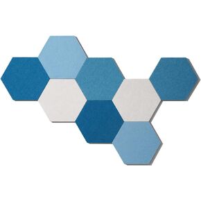 LAJAR 8 Pcs Self Adhesive Felt Bulletin Board Tiles (Large), Hexagon Color Felt Pin Board Wall Tiles for Photos, Pictures, Memos (Pink Large)