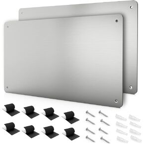 17.7" x 11.8" Metal Magnetic Board - Magnet Bulletin Board to Display Magnetic Letters Numbers Animal, Poetry, Spice Jars, Notes, Photos, Suitable for Wall, Refrigerator, Cubicle, Cabinet