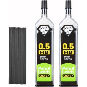 60 PCS Pencil Lead Refills 0.7MM Mechanical Pencil Lead 0.7 Refills Pencil Lead 0.7 mm HB #2 Lead Refills Break Resistant Mechanical Pencil Leads Pack of 2 Tubes
