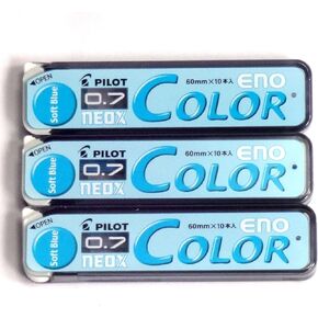Pilot Color Mechanical Pencil Lead Eno, 0.7mm, Soft Blue, 10 Lead Ã—3 Pack/total 30 Leads (Japan Import) [Komainu-Dou Original Package]