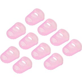 YOKIVE 10 Pcs Fingertip Protector Silicone Fingertip Covers | Protect Fingers, Great for Playing Guitar, Sewing, Cutting (Pink, 29mm/1.15-inch)