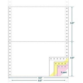 3-Ply Carbonless Paper, White/Canary/Pink, Form Size 9-1/2" x 5-1/2" (W x H) (Carton of 2400)
