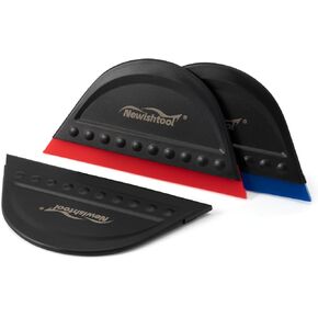 NEWISHTOOL Window Tint Squeegee Black Small Scraper for Vinyl PPF Tools, 3 PCS Different Hardness Channel Blade Mini Squeegee with Handle for Car Windshield Glass Mirror Cleaning Water Removal