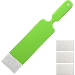 NEWISHTOOL Long Grip Handle Auto Bulldozer Squeegee for Window Tint Film Installing, Mini Scrubber Scraper for Car Vinyl Wrap Rear Window Glass Cleaning, 3 PCS Paddle Squeegee w/ 10 Extra Felts