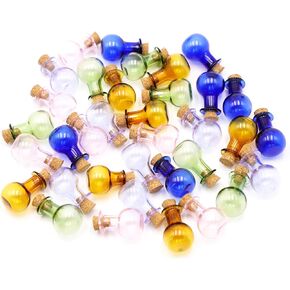SHAOTONG 2ml Small Mini Glass Bottles Jars with Cork Stoppers.Wishing bottle drifting bottle wedding party DIY Etc. (O-20Pcs)