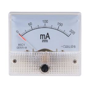uxcell Analog Current Panel Meter DC 0-200mA 5mA Scale 85C1 Ammeter for Circuit Testing Charging Battery Ampere Tester Gauge Pack of 1
